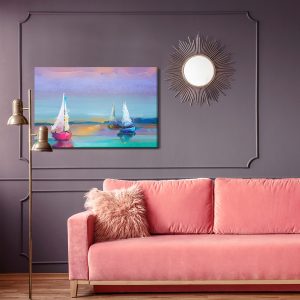 Peinture sur toile Voiliers Abstraits Sur La Mer – Image 4