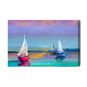 Peinture sur toile Voiliers Abstraits Sur La Mer – Image 2