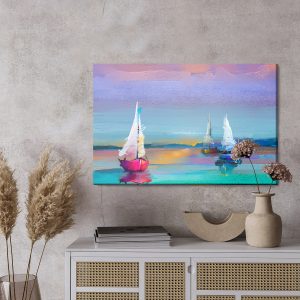Peinture sur toile Voiliers Abstraits Sur La Mer – Image 3