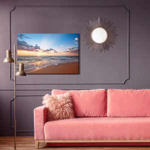 Peinture sur toile Lever Du Soleil Sur La Mer Et La Plage – Image 4