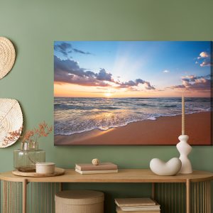 Peinture sur toile Lever Du Soleil Sur La Mer Et La Plage – Image 5
