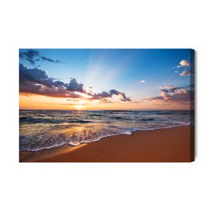 Peinture sur toile Lever Du Soleil Sur La Mer Et La Plage – Image 2