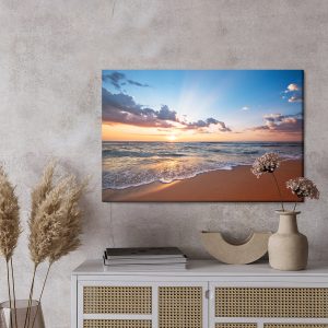 Peinture sur toile Lever Du Soleil Sur La Mer Et La Plage – Image 3