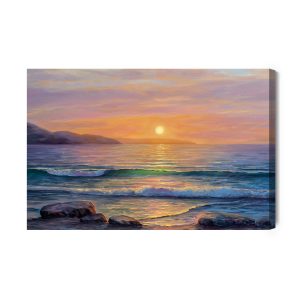 Peinture sur toile Lever Du Soleil Et La Mer – Image 2