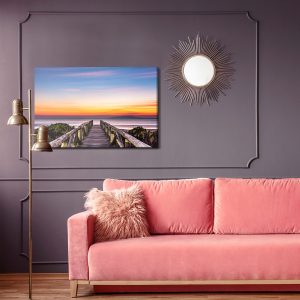 Peinture sur toile Terrasse En Bois Et La Mer – Image 4