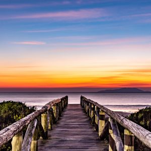 Peinture sur toile Terrasse En Bois Et La Mer – Image 1