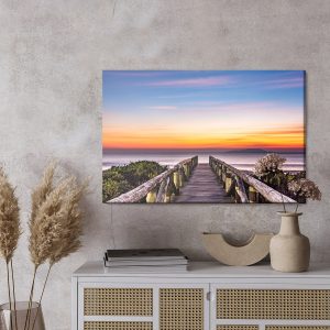 Peinture sur toile Terrasse En Bois Et La Mer – Image 3
