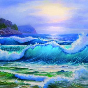 Peinture sur toile Paysage Marin Peint – Image 1