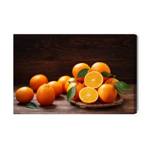 Peinture sur toile Oranges Fraîches Sur Planches – Image 2