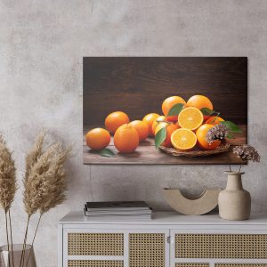 Peinture sur toile Oranges Fraîches Sur Planches – Image 3
