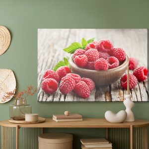 Peinture sur toile Framboises Fraîches Sur Table En Bois – Image 5