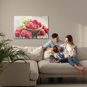 Peinture sur toile Framboises Fraîches Sur Table En Bois – Image 7