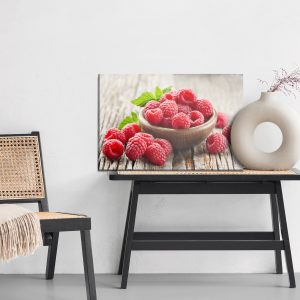 Peinture sur toile Framboises Fraîches Sur Table En Bois – Image 6