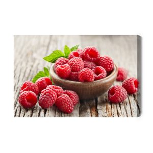 Peinture sur toile Framboises Fraîches Sur Table En Bois – Image 2