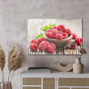 Peinture sur toile Framboises Fraîches Sur Table En Bois – Image 3