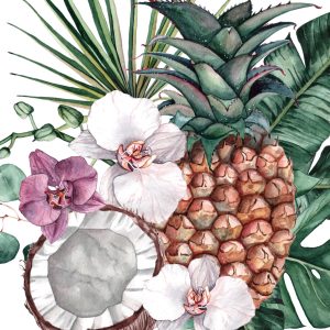 Peinture sur toile Fruits Tropicaux Et Orchidées – Image 1