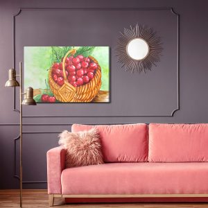 Peinture sur toile Un Panier De Cerises – Image 4