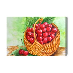 Peinture sur toile Un Panier De Cerises – Image 2