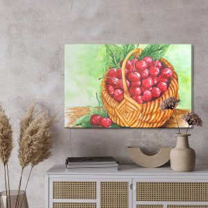 Peinture sur toile Un Panier De Cerises – Image 3