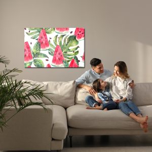 Peinture sur toile Pastèque Aux Feuilles Tropicales – Image 7