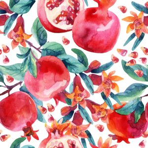 Peinture sur toile Grenades À L'aquarelle – Image 1
