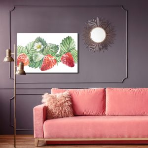 Peinture sur toile Fraises Aux Fleurs – Image 4