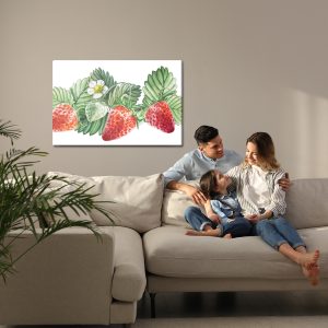 Peinture sur toile Fraises Aux Fleurs – Image 7