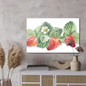 Peinture sur toile Fraises Aux Fleurs – Image 3