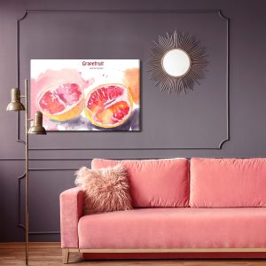 Peinture sur toile Pamplemousse Peint À L'aquarelle – Image 4