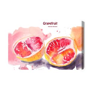 Peinture sur toile Pamplemousse Peint À L'aquarelle – Image 2