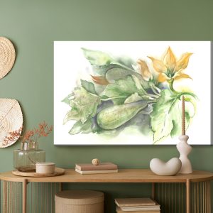 Peinture sur toile Courgettes Aux Fleurs Peintes À L'aquarelle – Image 5