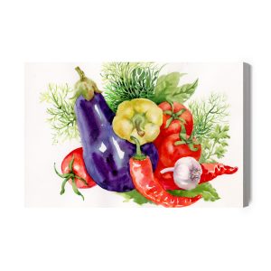 Peinture sur toile Légumes Peints À L'aquarelle – Image 2