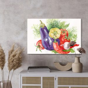 Peinture sur toile Légumes Peints À L'aquarelle – Image 3