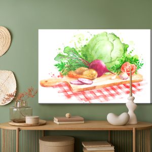 Peinture sur toile Légumes Sur Une Planche À Découper – Image 5