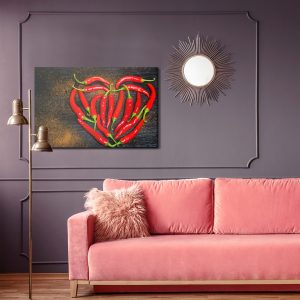 Peinture sur toile Coeur Fait De Piment – Image 4