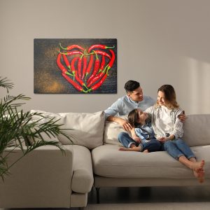 Peinture sur toile Coeur Fait De Piment – Image 7