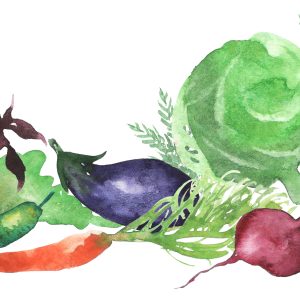Peinture sur toile Légumes Frais Peints À L'aquarelle – Image 1