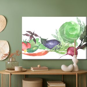 Peinture sur toile Légumes Frais Peints À L'aquarelle – Image 5