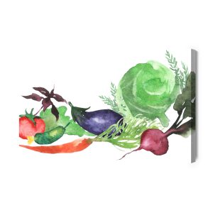Peinture sur toile Légumes Frais Peints À L'aquarelle – Image 2