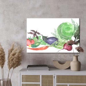 Peinture sur toile Légumes Frais Peints À L'aquarelle – Image 3