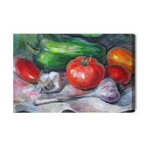 Peinture sur toile Nature Morte Peinte, Légumes – Image 2