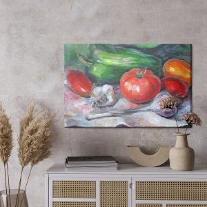 Peinture sur toile Nature Morte Peinte, Légumes – Image 3