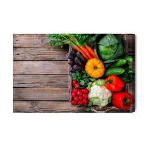 Peinture sur toile Panier De Légumes Sur La Table – Image 2