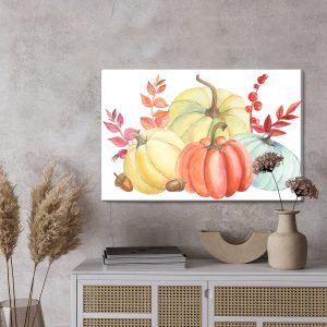 Peinture sur toile Citrouilles Peintes À L'aquarelle – Image 3