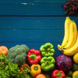 Peinture sur toile Légumes Et Fruits Sur Table – Image 1