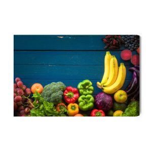 Peinture sur toile Légumes Et Fruits Sur Table – Image 2