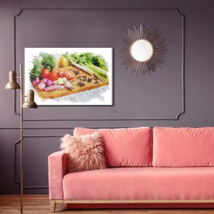 Peinture sur toile Légumes Aux Épices Sur Une Planche De Bois – Image 4