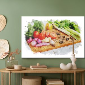 Peinture sur toile Légumes Aux Épices Sur Une Planche De Bois – Image 5