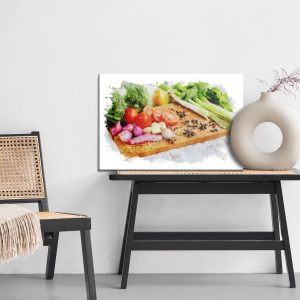 Peinture sur toile Légumes Aux Épices Sur Une Planche De Bois – Image 6