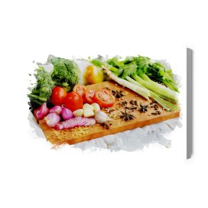 Peinture sur toile Légumes Aux Épices Sur Une Planche De Bois – Image 2